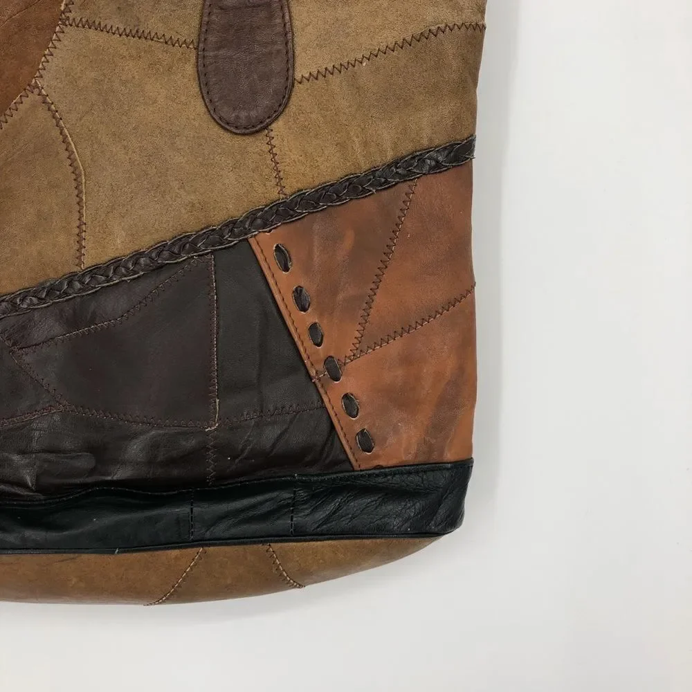 ‎Faux Leather Multicolored Patchwork Purse